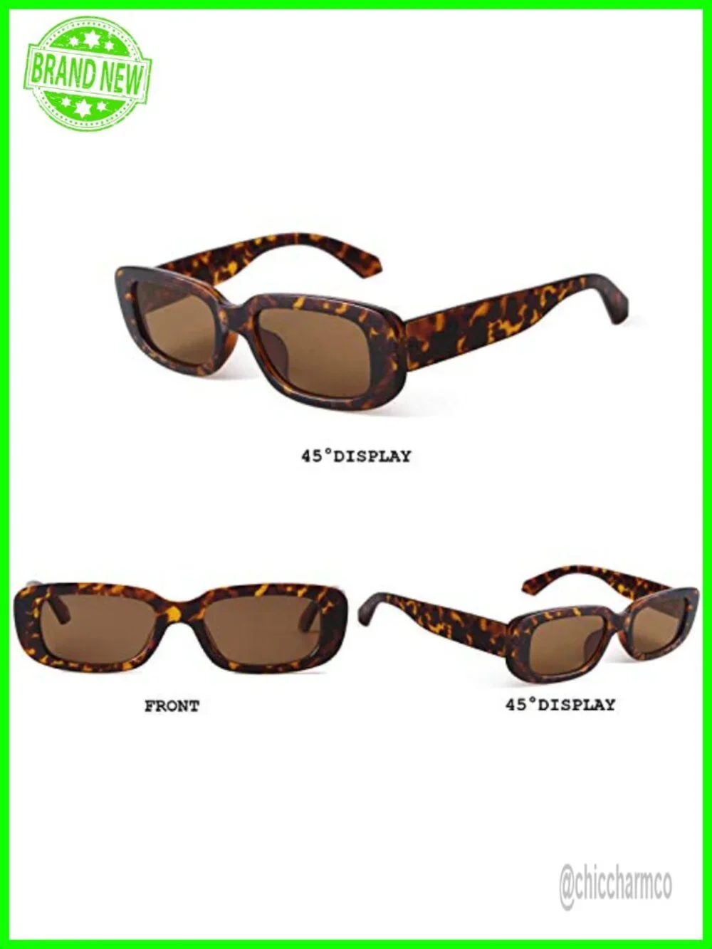 Retro Rectangle Frame Sunglasses UV400 Protection Women Driving